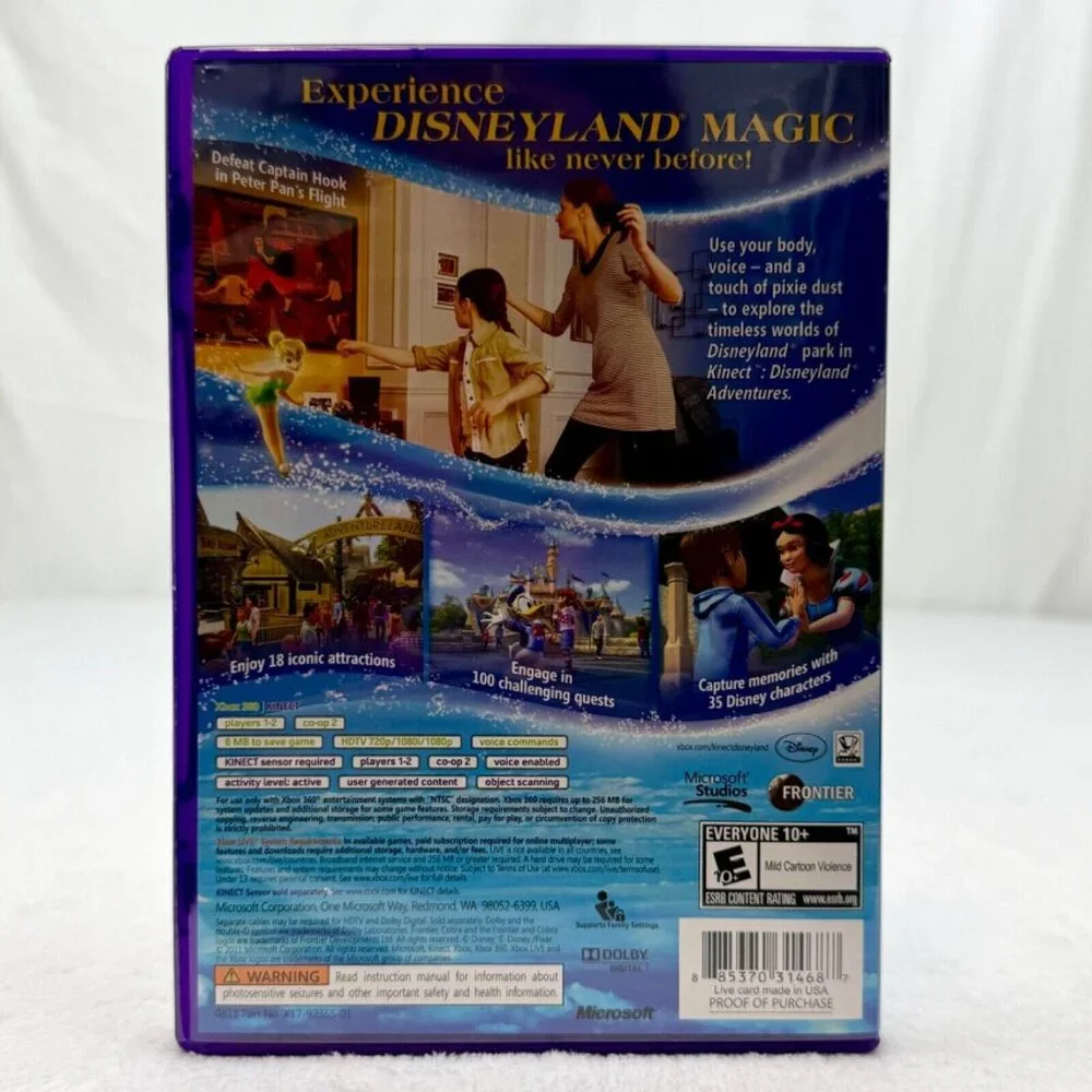 XBOX 360 Kinect Disneyland Adventures 2011 Microsoft Studios Frontier